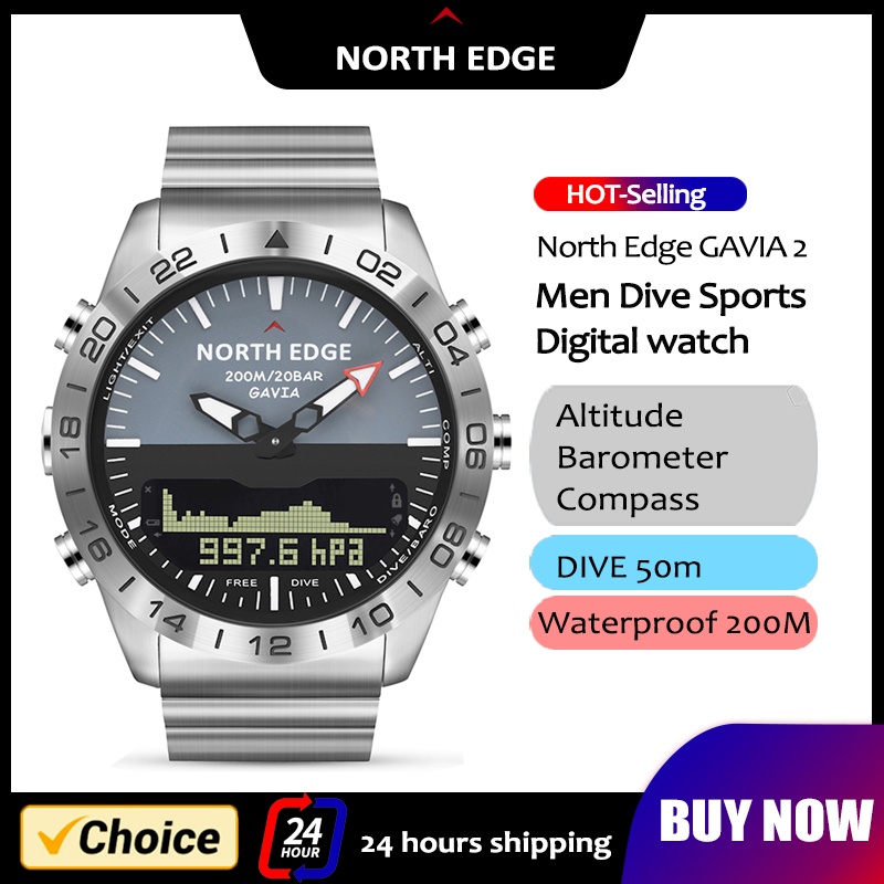 Smartwatch Army Watches For Men - NORTH EDGE Мужские часы для дайвинга