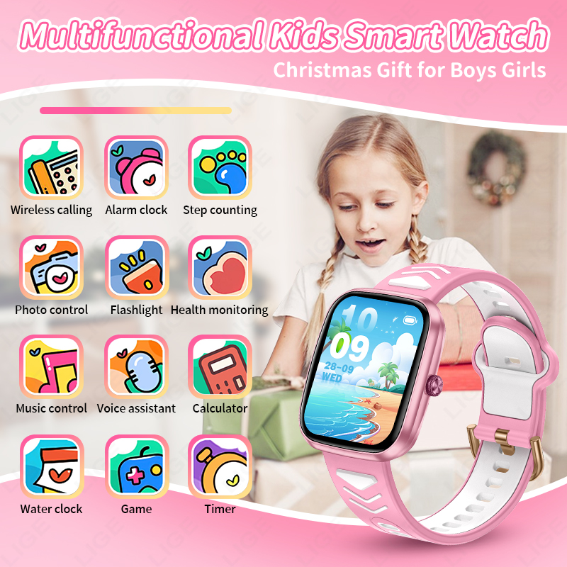LIGE Новые 1,75-дюймовые водон – обзор и цена Smartwatch Digital Watches For Girls