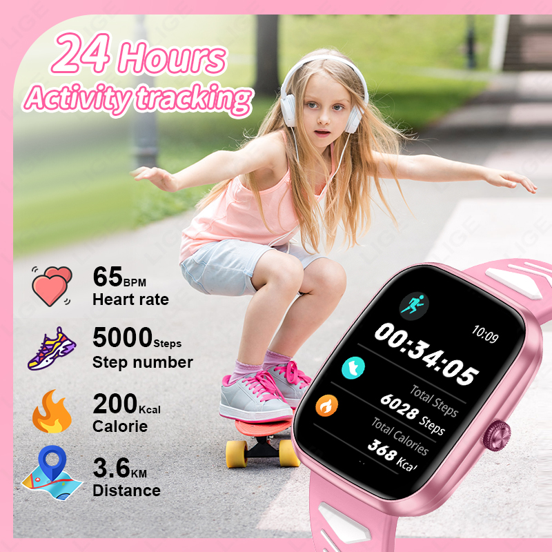 LIGE Новые 1,75-дюймовые водон – обзор и цена Smartwatch Digital Watches For Girls