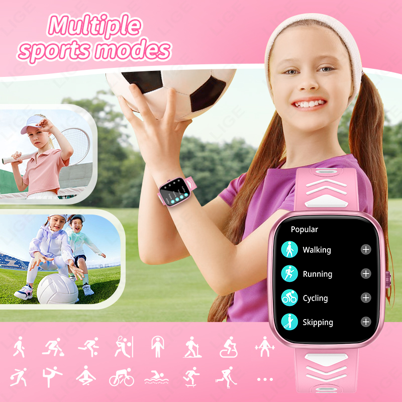 LIGE Новые 1,75-дюймовые водон – обзор и цена Smartwatch Digital Watches For Girls