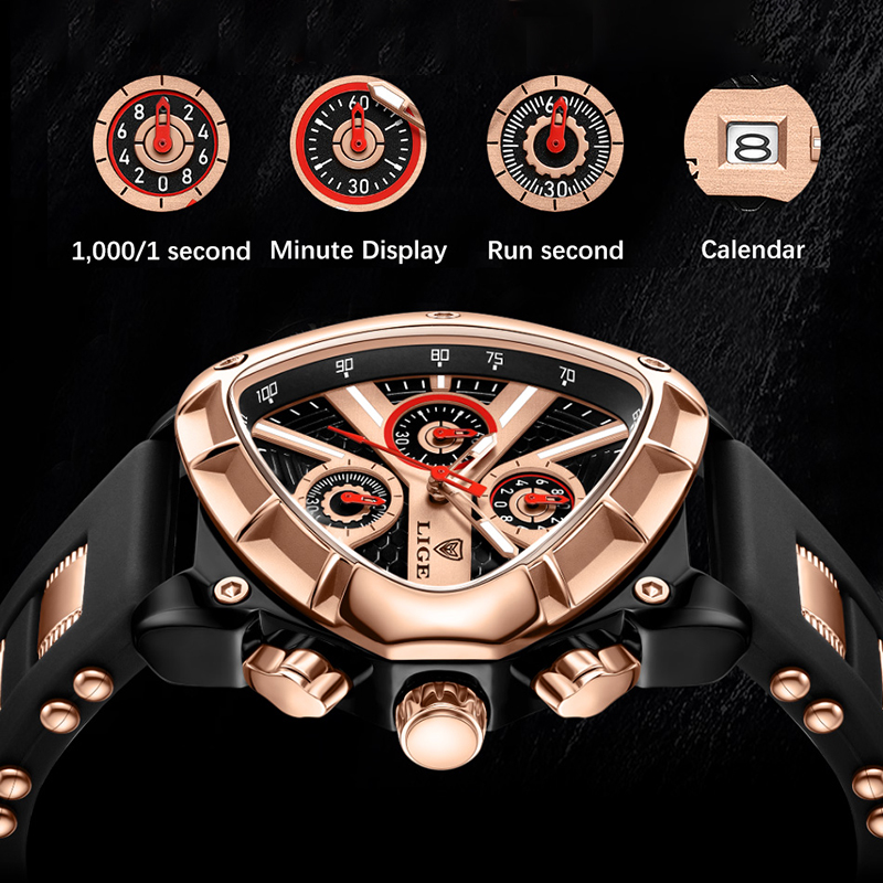 LIGE модные мужские часы треуг – обзор и цена Smartwatch Army Watches For Men