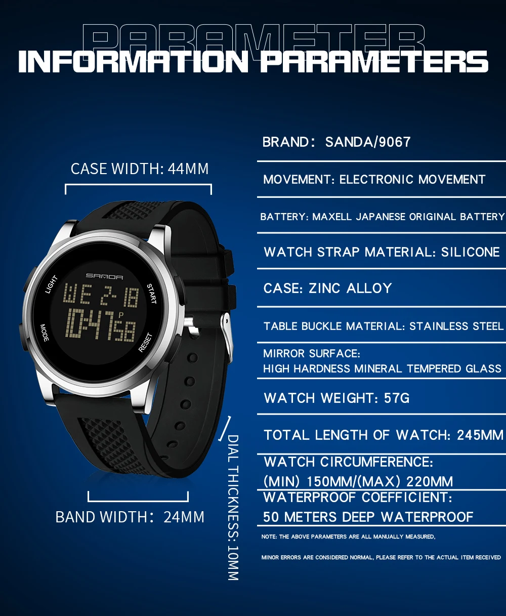 SANDA 9067 цифровые часы мужск – обзор и цена Smartwatch Army Watches For Men