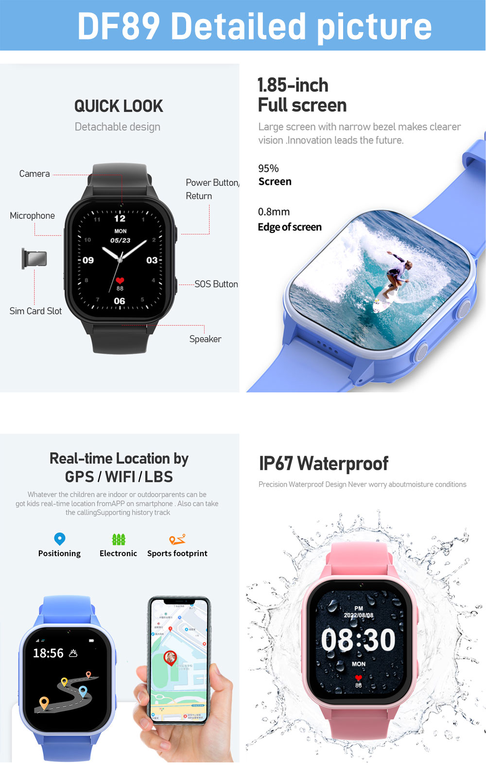 2G 4G Детские Смарт-часы Телеф – обзор и цена Smartwatch Watches Gift For Girls