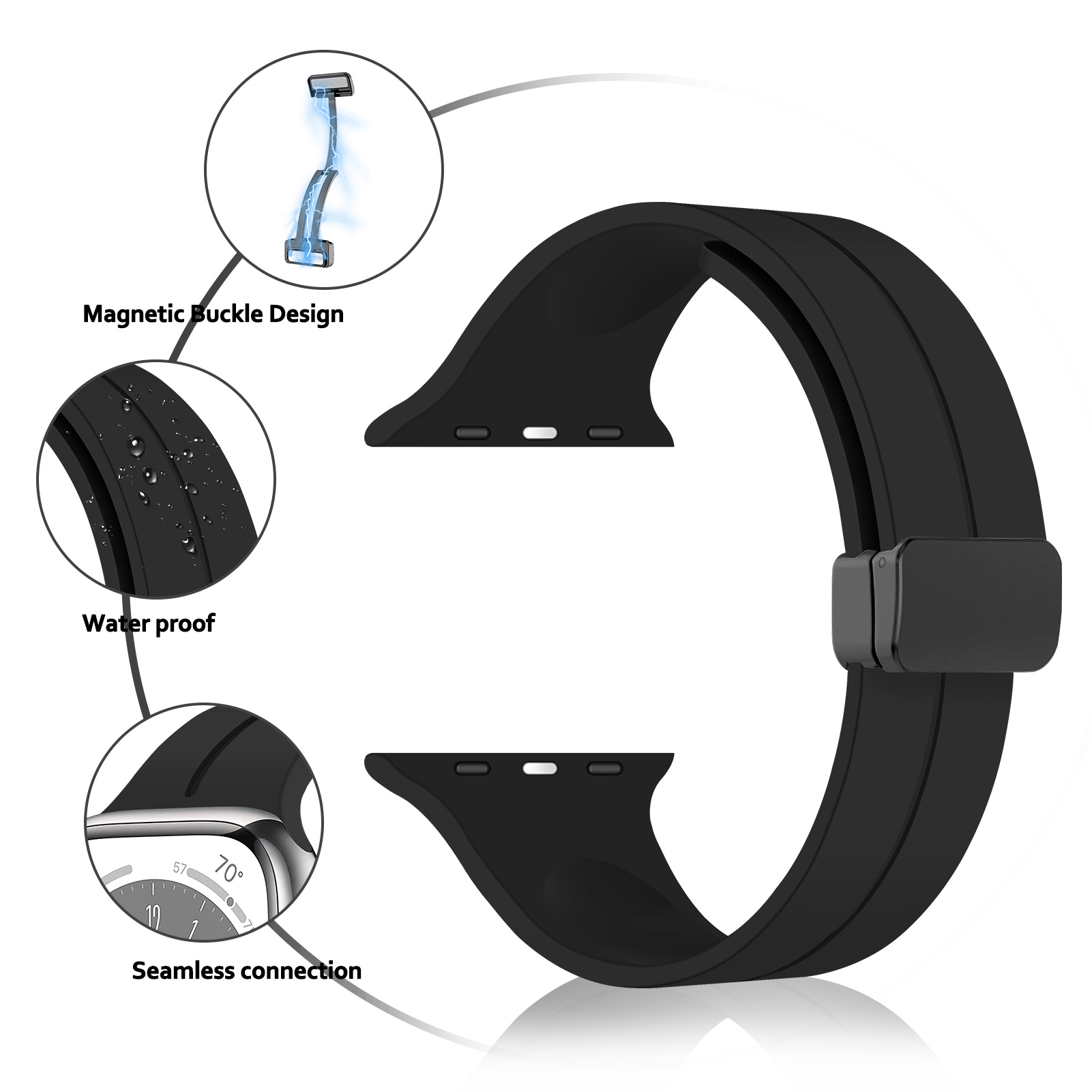 Ремешок силиконовый магнитный  – обзор и цена Smartwatch Apple Watches For Men
